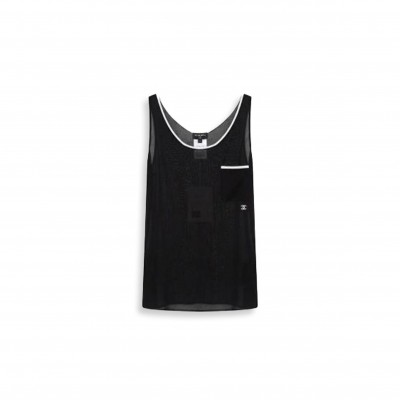CHANEL COCO MARK 26SS SILK TANK TOP WOMEN'S P81449